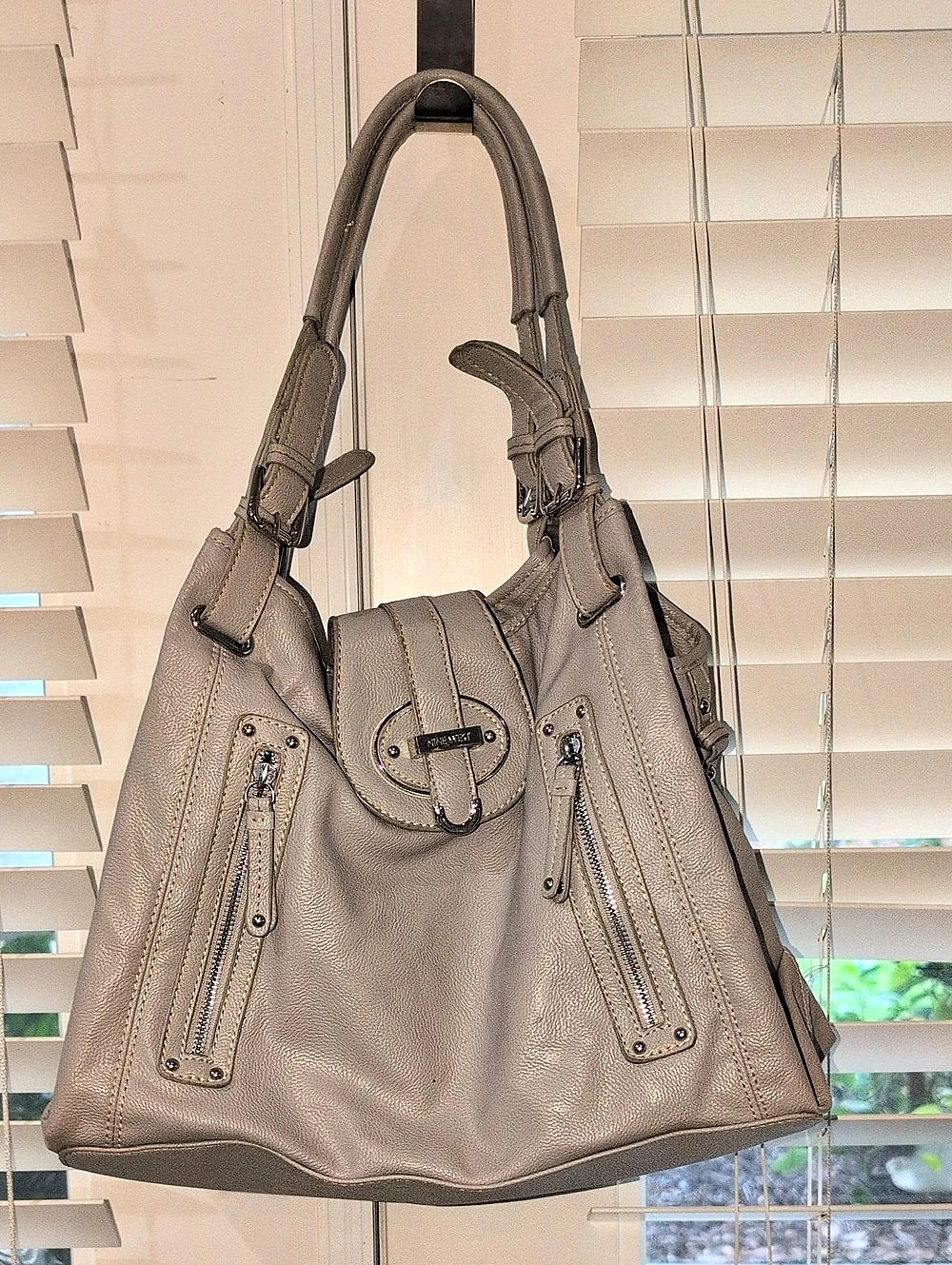 Nine West Beige & Pink Hobo Bag Animal Print Lining